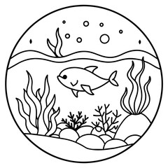    whimsical underwater world vector illustration.
