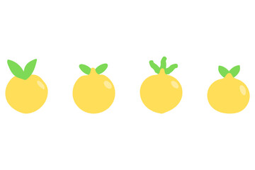 Simple lemon fruit icon set