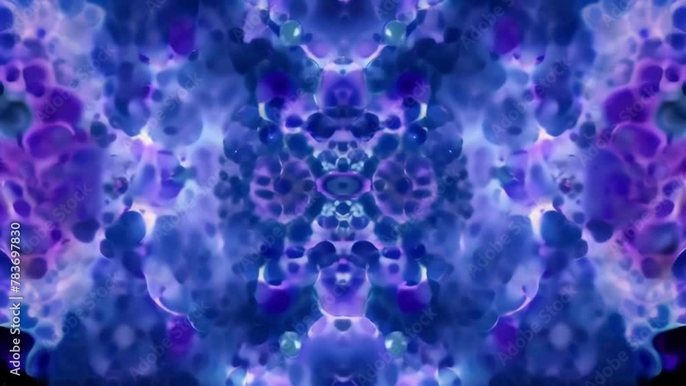 Poster a symmetrical pattern of interlocking circular algae cells resembling a mesmerizing kaleidoscope of 