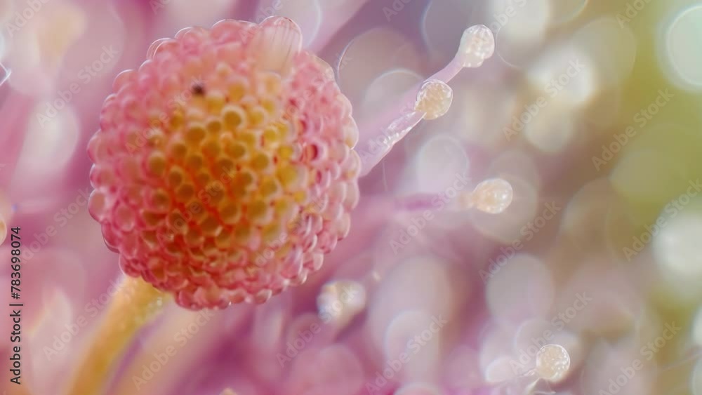 Aufkleber a magnified view of a fertilized ovule capturing the moment when a tiny pollen grain has successfull