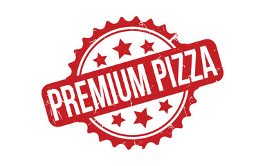 Red Premium Pizza Rubber Stamp Seal Vector