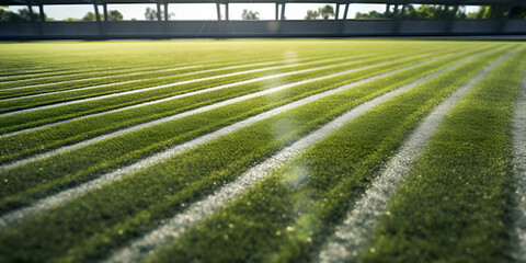 The Sublime Symphony of Stripes, Exploring the Rich Heritage and Evolution of Grass Field Soccer Lines - obrazy, fototapety, plakaty
