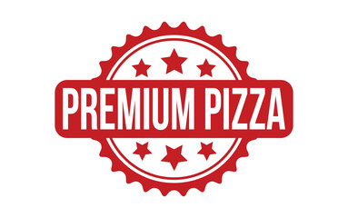 Red Premium Pizza Rubber Stamp Seal Vector