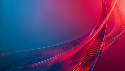 A red and blue background with a red line
