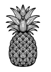 Obraz premium Pineapple SVG, Summer SVG, Tropical fruit SVG, Pineapple Silhouette, Pineapple Clipart, Pineapple Cricut, SVG, JPG, PNG