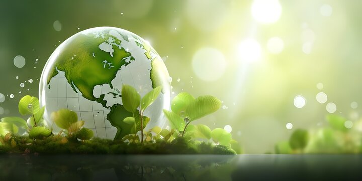 Green globe of earth