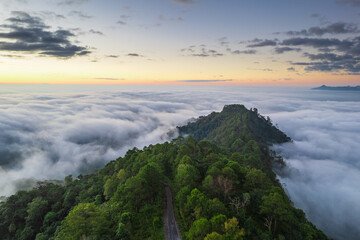 Beautiful natural in the morning on high mountion border of Thailand and Myamar, Chiang Mai...