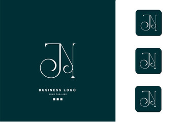 JN, NJ, J, N, Abstract Letters Logo Monogram