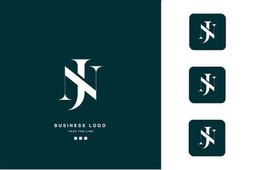 JN, NJ, J, N, Abstract Letters Logo Monogram