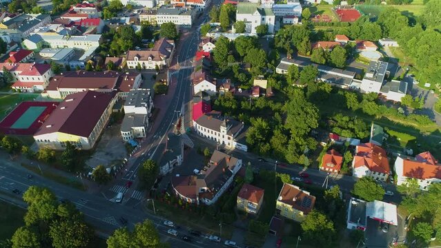 Top Down Narutowicza Street Biala Podlaska Aerial View Poland