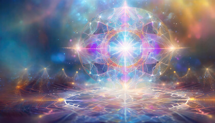 Illustration of abstract cosmic light flowing in space