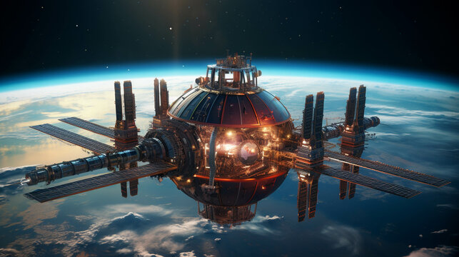 spaceship in space  high definition(hd) photographic creative image