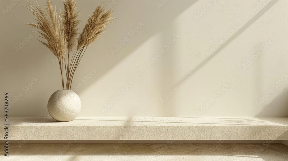 Poster simple product stand mockup in a clean, minimalist setting, ideal for showcasing branding and produc
