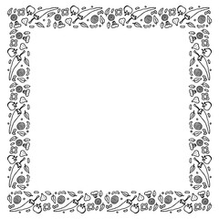 a drawing of various vegetables is made into a frame