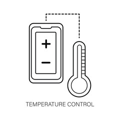 Vector Thermometer and Climate Control Icon: with editable stroke.