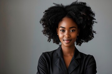 Empowered Professional Woman with Natural Curly Hair: Confidence and Elegance in the Workplace