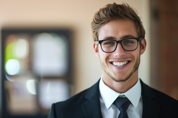 Suave Middle-aged Gentleman with Genuine Smile. Beautiful simple AI generated image in 4K, unique. - obrazy, fototapety, plakaty