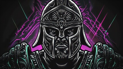 Naklejka premium The knights helmet, a symbol of honor and sacrifice, hides eyes filled with courage, seen closeup