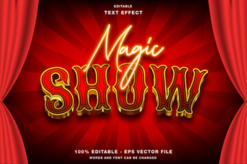 Magic Show 3d Editable Text Effect Template Style Premium Vector © Kardus Studio