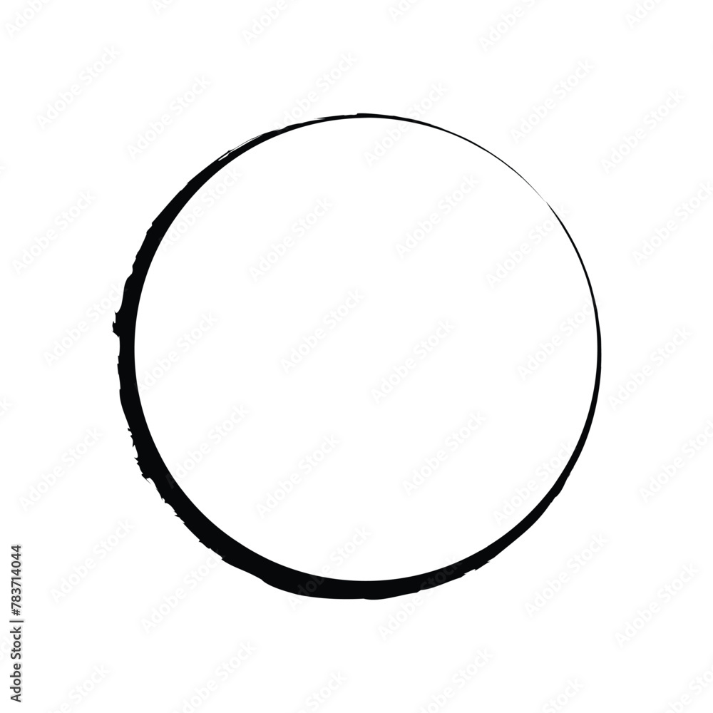 Aufkleber circle marker isolated on white background. black marker circle hand drawn. circle shape icon vector