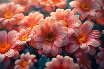 Vibrant floral wallpaper featuring a beautiful arrangement of colorful flowers in full bloom, creating an enchanting and refreshing backdrop for nature-inspired designs and elegant spaces	
