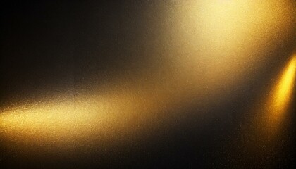 Golden Spotlight: Black and Gold Grungy Abstract Canvas