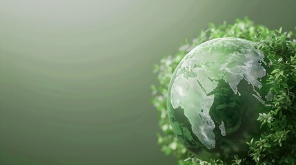 Green world background with Copy space, Preserving Our Green World: Earth and Environment Protection, World Globe, Web Banner, Wide Size