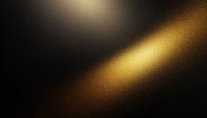 Golden Spotlight: Black and Gold Grungy Abstract Canvas"
