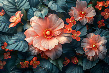 Captivating floral wallpaper featuring a stunning assortment of vibrant, colorful flowers in full bloom, perfect for creating elegant, nature-inspired backgrounds for a variety of projects