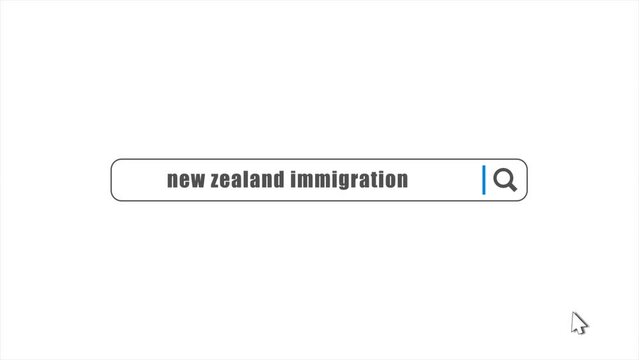 New Zealand Immigration in Search Animation. Internet Browser Searching