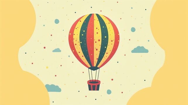 A cute isolated flying balloon in a retro Memphis style design   AI generated illustration