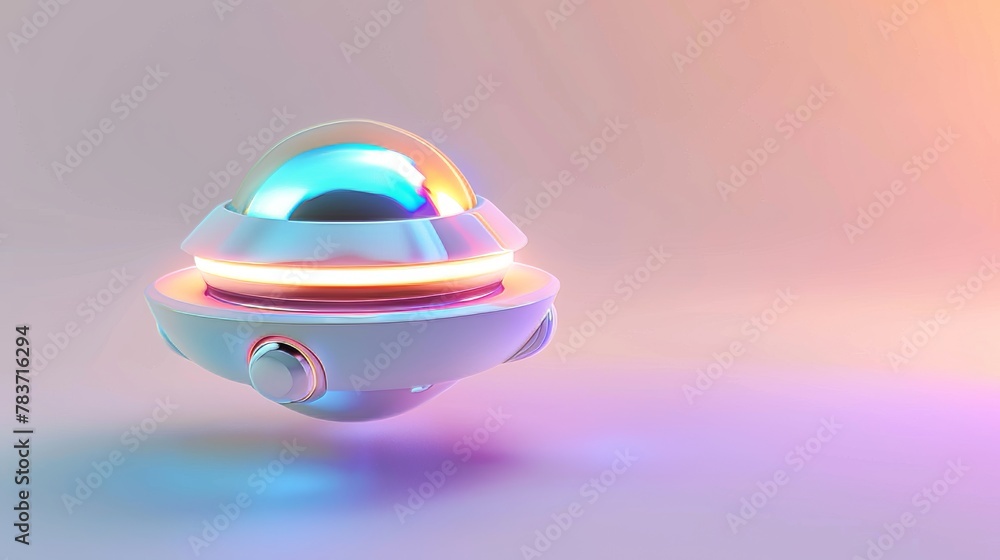 Poster a futuristic 3d rendering of a cute floating object ai generated illustration