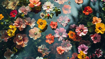A garden of floating flowers   AI generated illustration