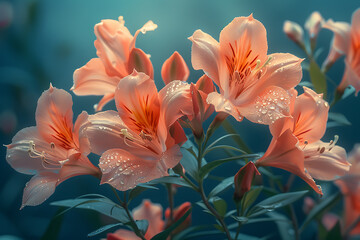 Vibrant floral wallpaper featuring a beautiful arrangement of colorful flowers in full bloom, creating an enchanting and refreshing backdrop for nature-inspired designs and elegant spaces