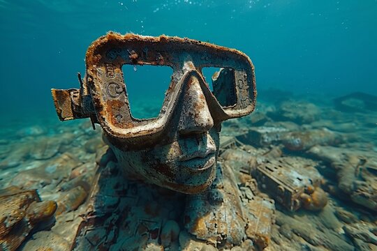 Underwater VR Equipment, exploring sunken cities, marine conservation education