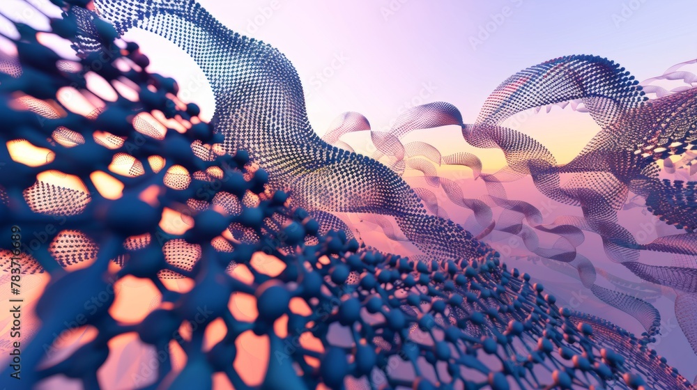 Aufkleber a modern 3d render of flying objects forming unique patterns in a trading theme ai generated illustr