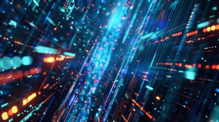 Obraz premium A modern 3d render of flying objects forming unique patterns in a trading theme AI generated illustration