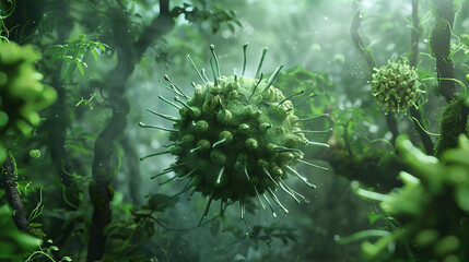 3d rendered illustration of a virus - obrazy, fototapety, plakaty