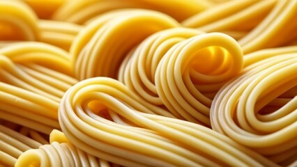 Deliciously twisted  A closeup of fresh pasta - obrazy, fototapety, plakaty