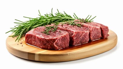 Fototapeta premium Deliciously grilled steak with fresh herbs ready to serve