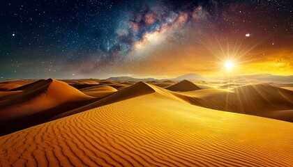 Expansive, golden sand dunes with a perpetual soft breeze that seems to whisper ancient