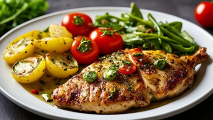  Delicious grilled chicken with fresh vegetables