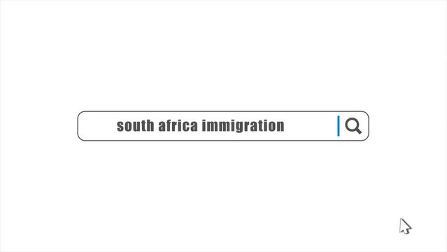 South Africa Immigration in Search Animation. Internet Browser Searching