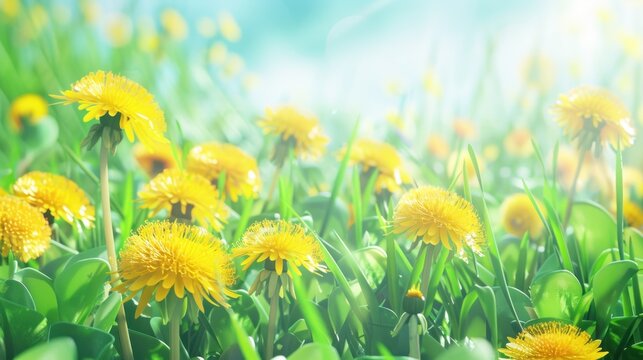 Yellow summer flowers.AI generated image