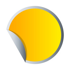 Golden Label Sticker for Price Tag and Template. Isolated on White Background.