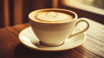 Fototapeta premium A moment of tranquility with a frothy delight