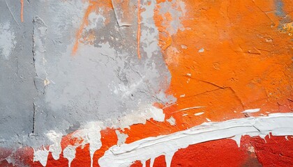 Graffiti Chic: Closeup of Urban Wall Texture in Gray, Orange, Red