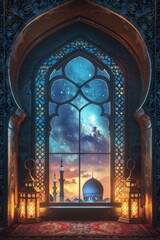 Happy Islamic new year, Ramadhan banner gretting card template vector design