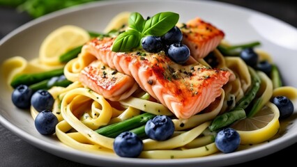  Delicious seafood pasta with a twist of freshness - obrazy, fototapety, plakaty