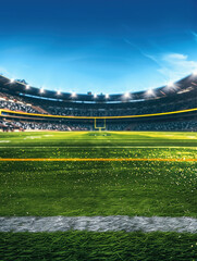 Football field close-up,created with Generative AI tecnology.